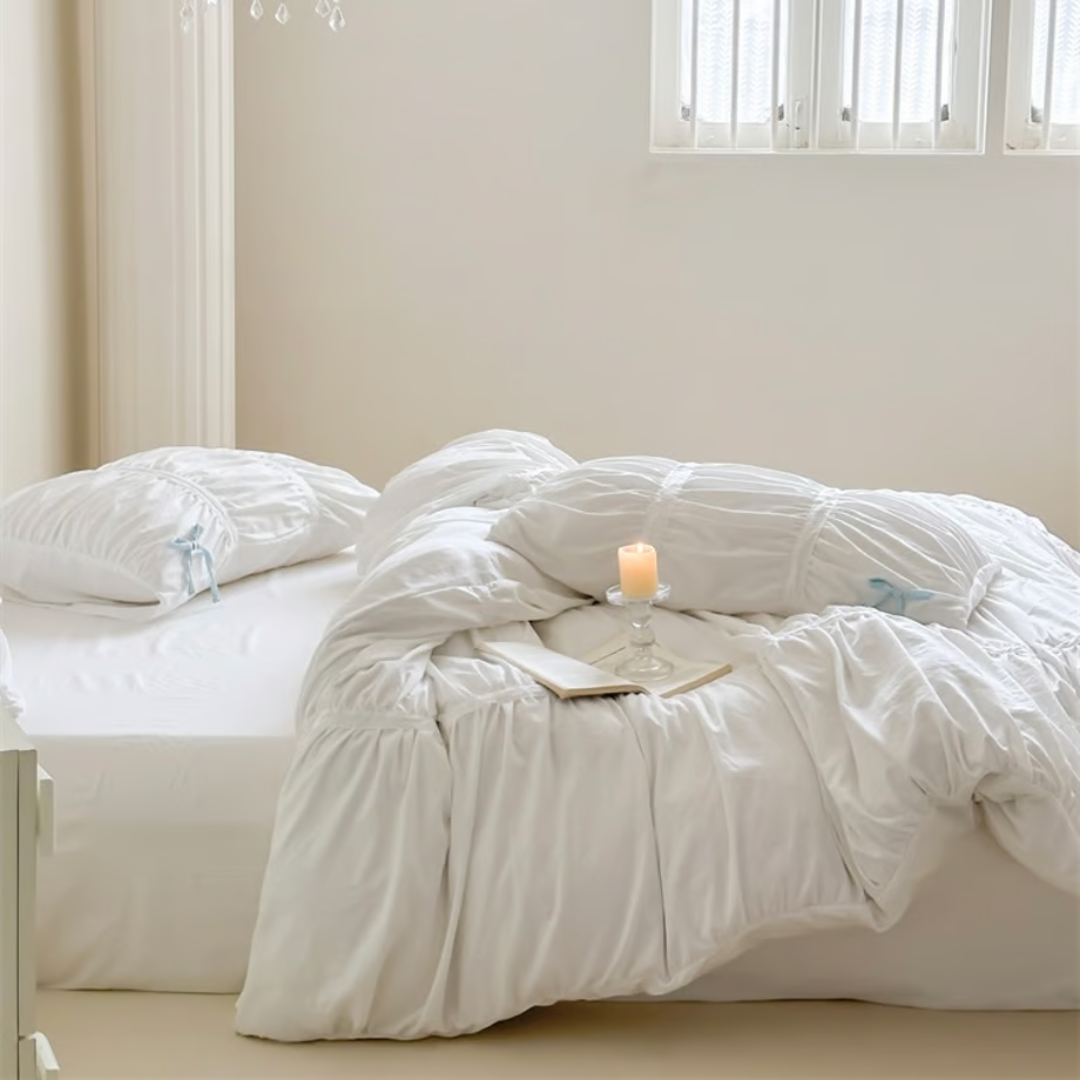 Elegant Ribbon Duvet Cover Set 