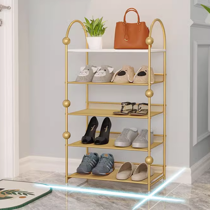 Gold frame Nordic style shoe rack 