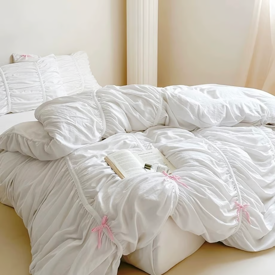 Elegant Ribbon Duvet Cover Set 