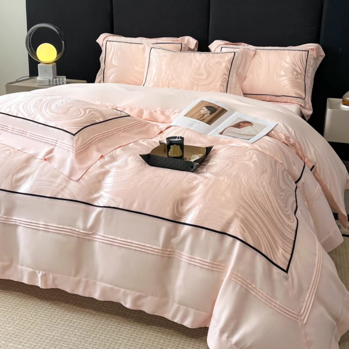 Satin Jacquard Quilt - Duvet Cover/Sheet/2 Pillowcases 