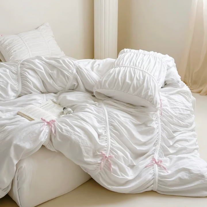 Elegant Ribbon Duvet Cover Set 