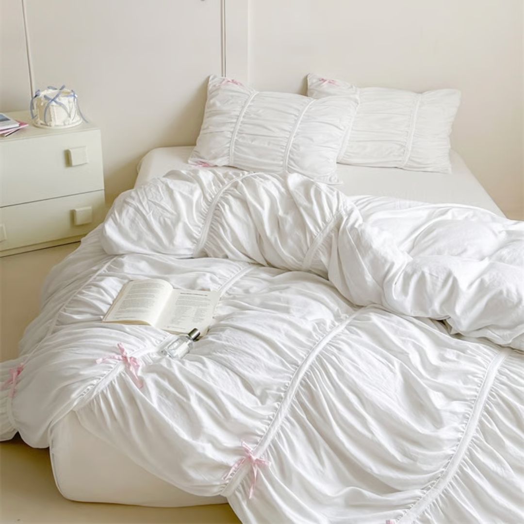 Elegant Ribbon Duvet Cover Set 