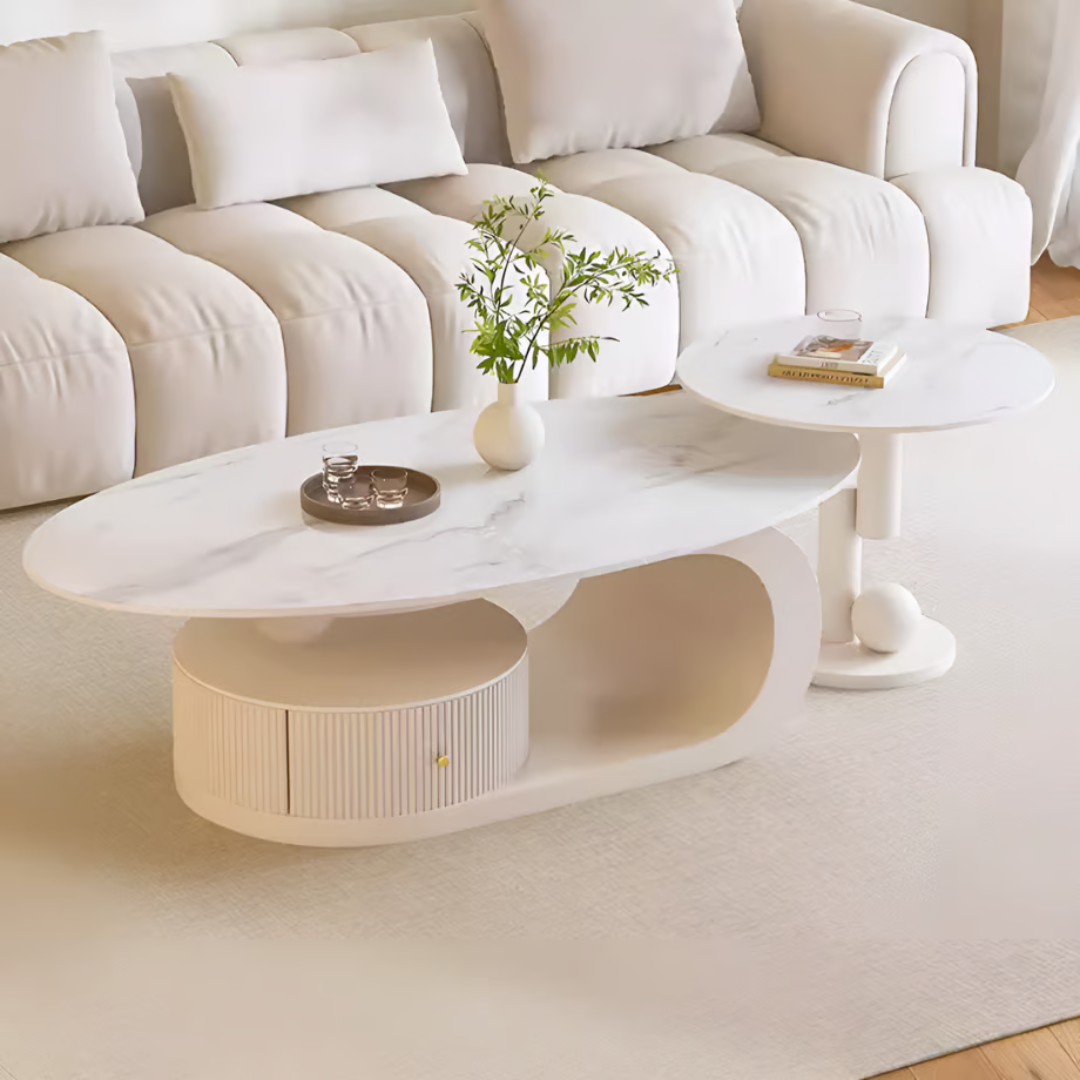 Cream White Marble Essence Coffee Table AM032 