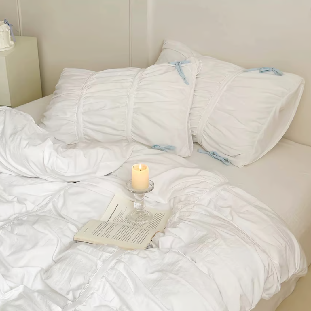 Elegant Ribbon Duvet Cover Set 