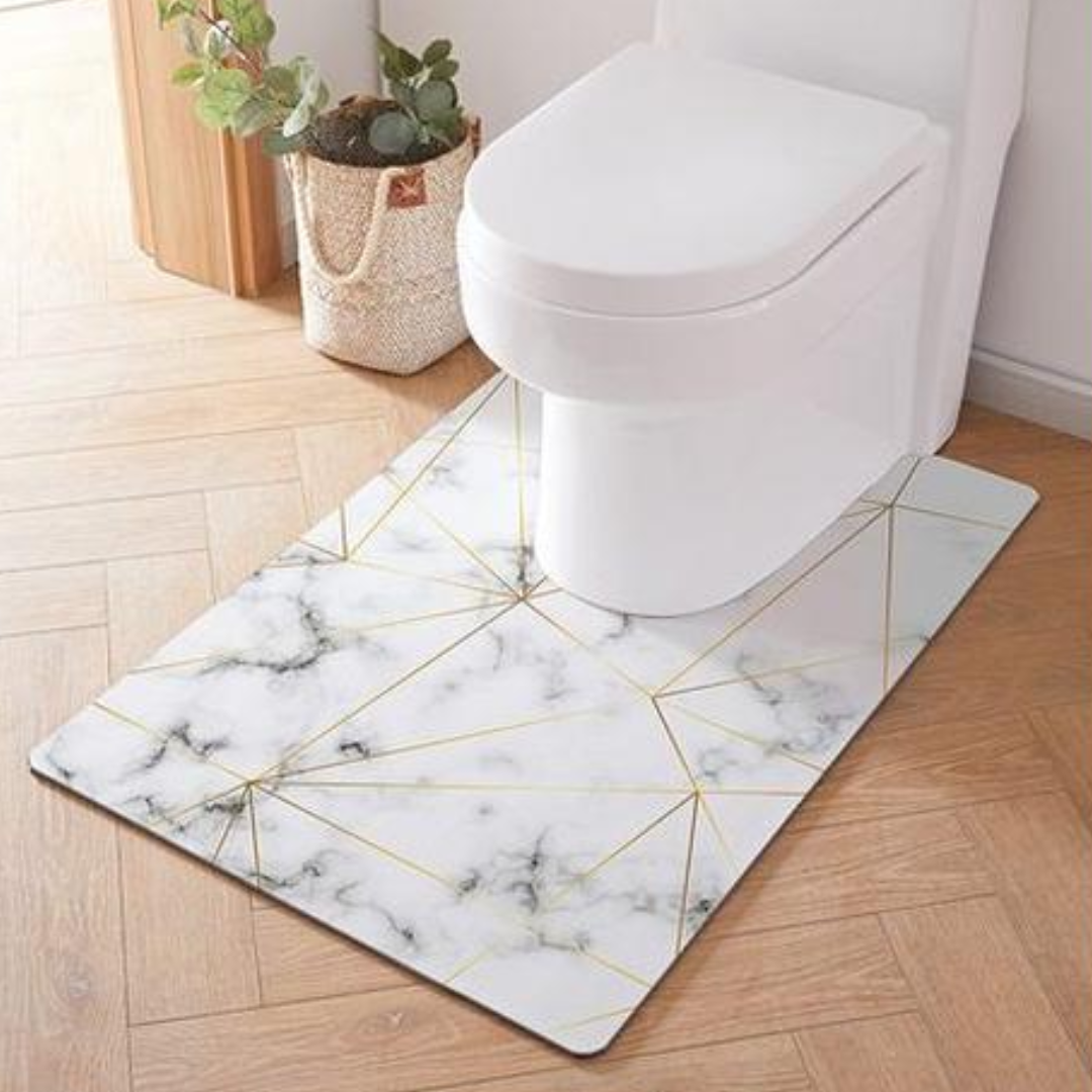 Modern marble design toilet mat 