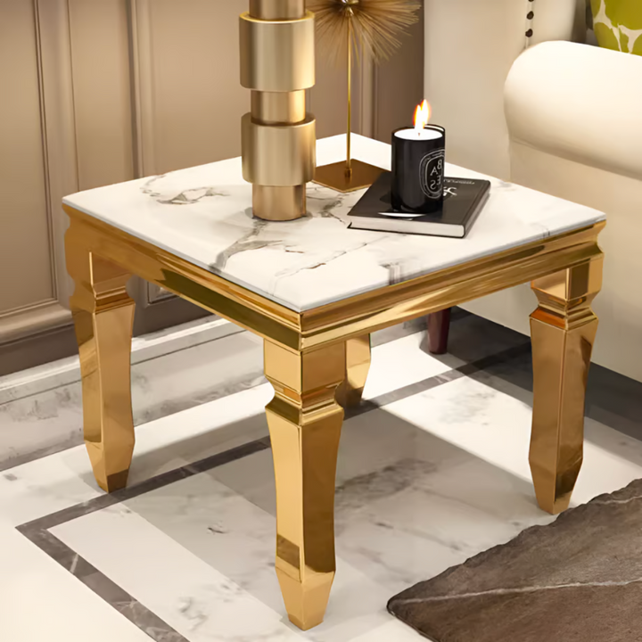 Marble-look corner table AM014 