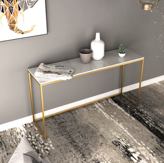 Simple modern gold console table 