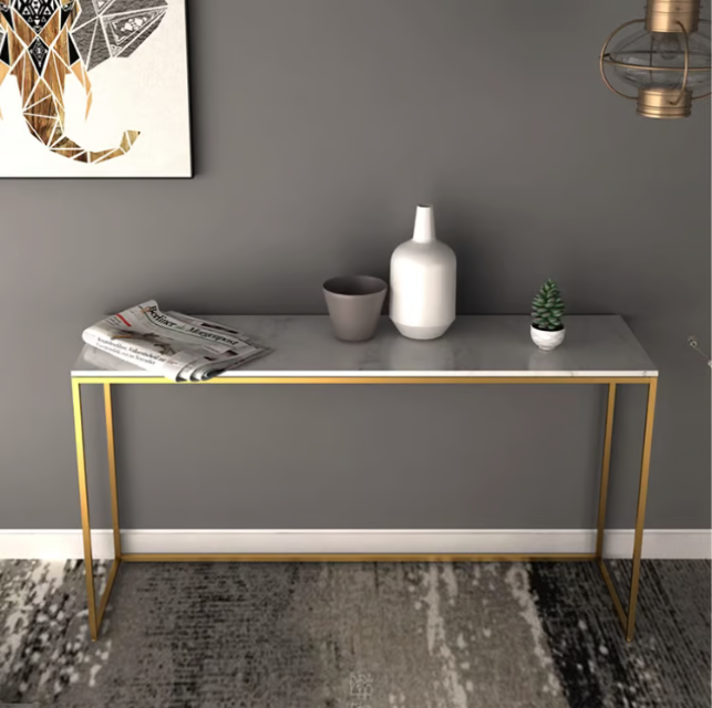 Simple modern gold console table 