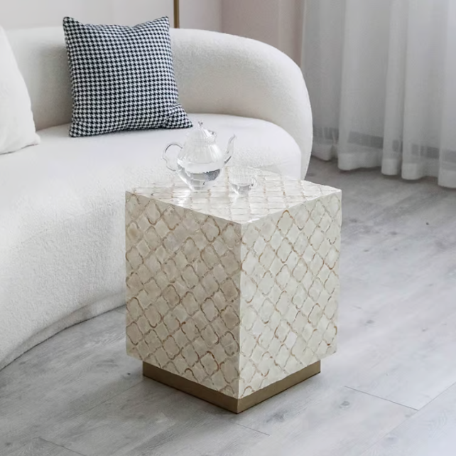 Japanese modern square shell side table 