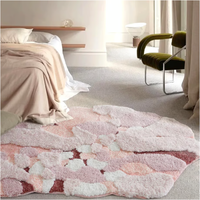 Pink French Style Ellipse Rug