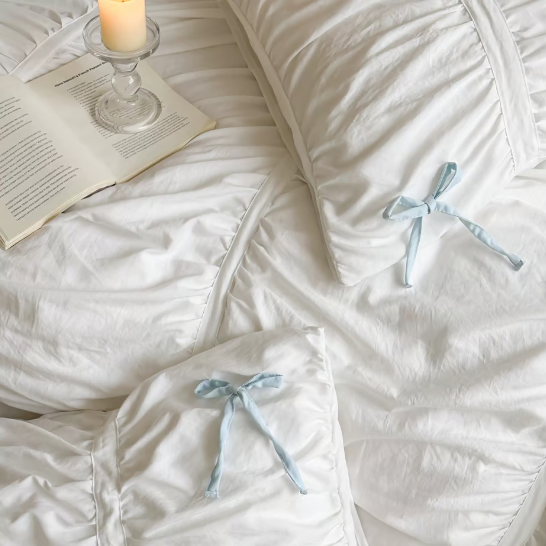 Elegant Ribbon Duvet Cover Set 