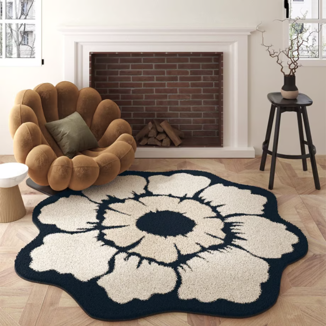 High-end Luxury Flower Round Rug AM033 