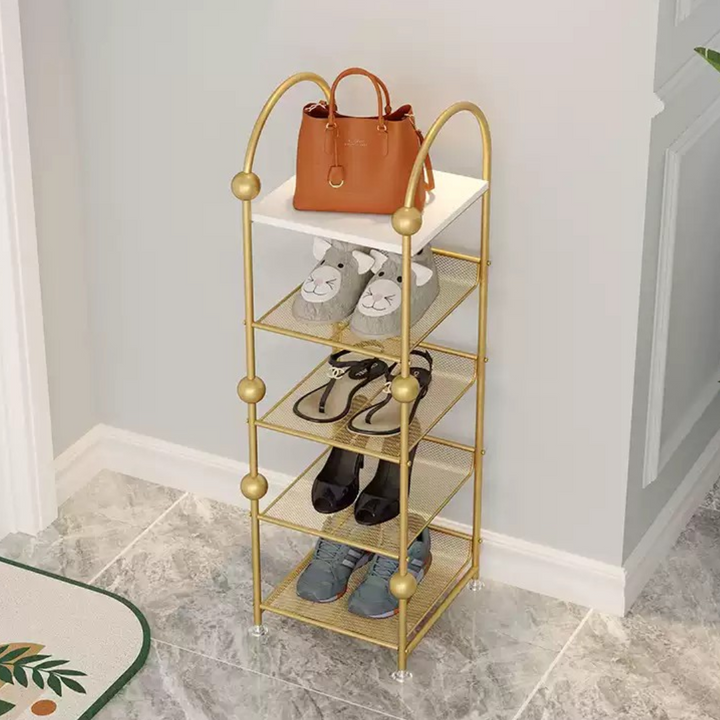 Gold frame Nordic style shoe rack 