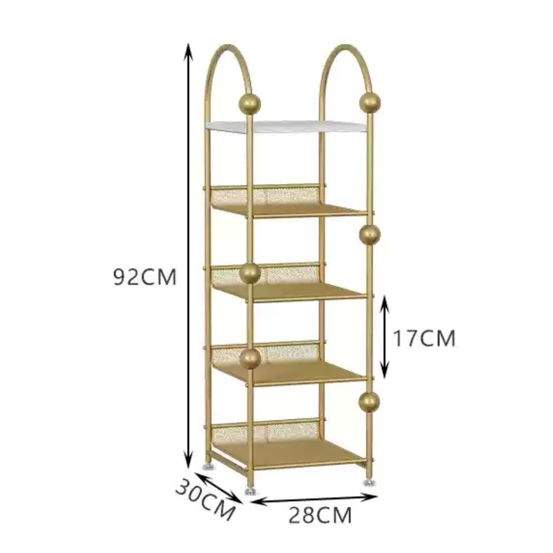 Gold frame Nordic style shoe rack 