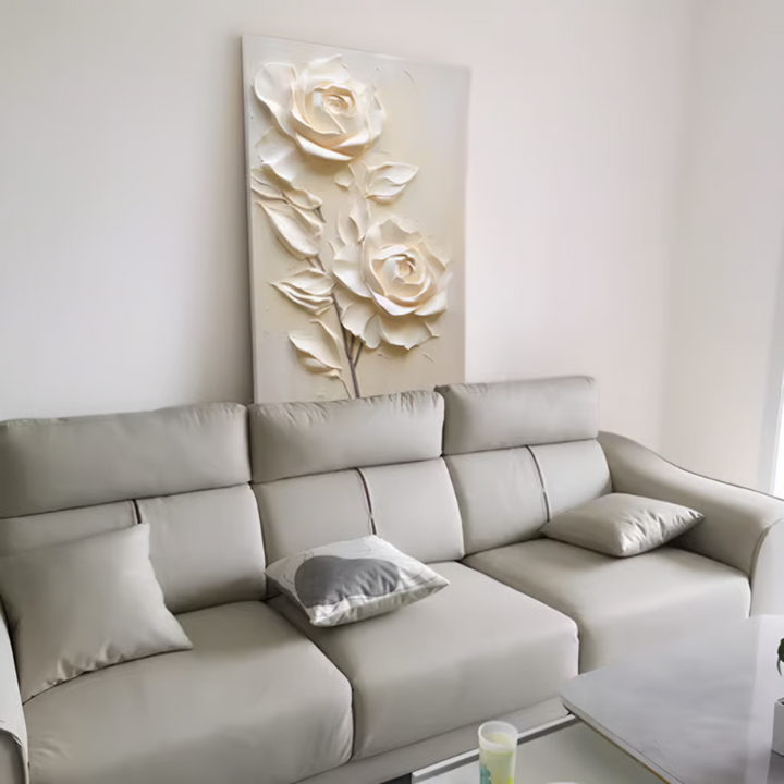 Cream Rose Living Wall Art AM031 