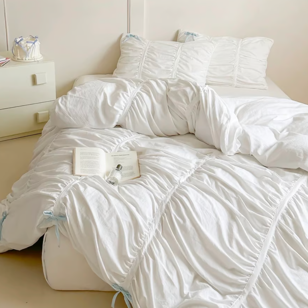 Elegant Ribbon Duvet Cover Set 