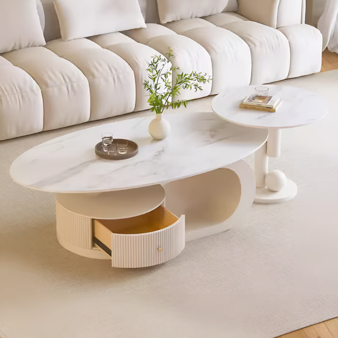 Cream White Marble Essence Coffee Table AM032 