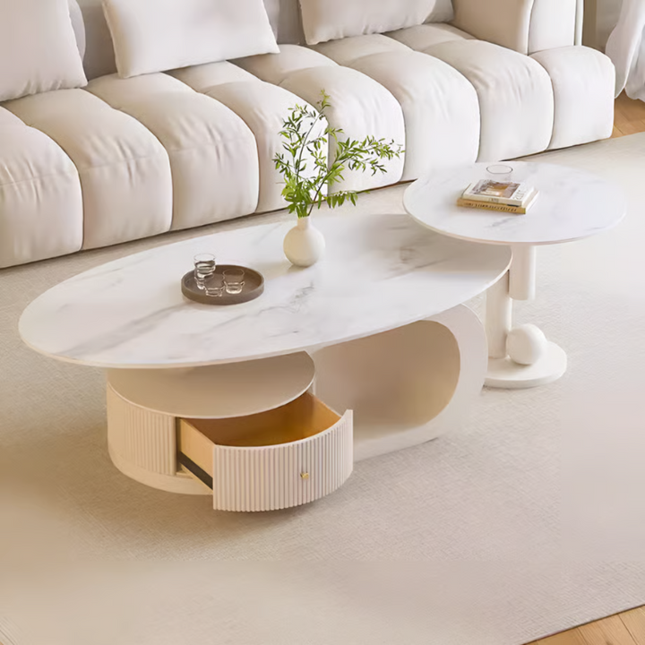 Cream White Marble Essence Coffee Table AM032 