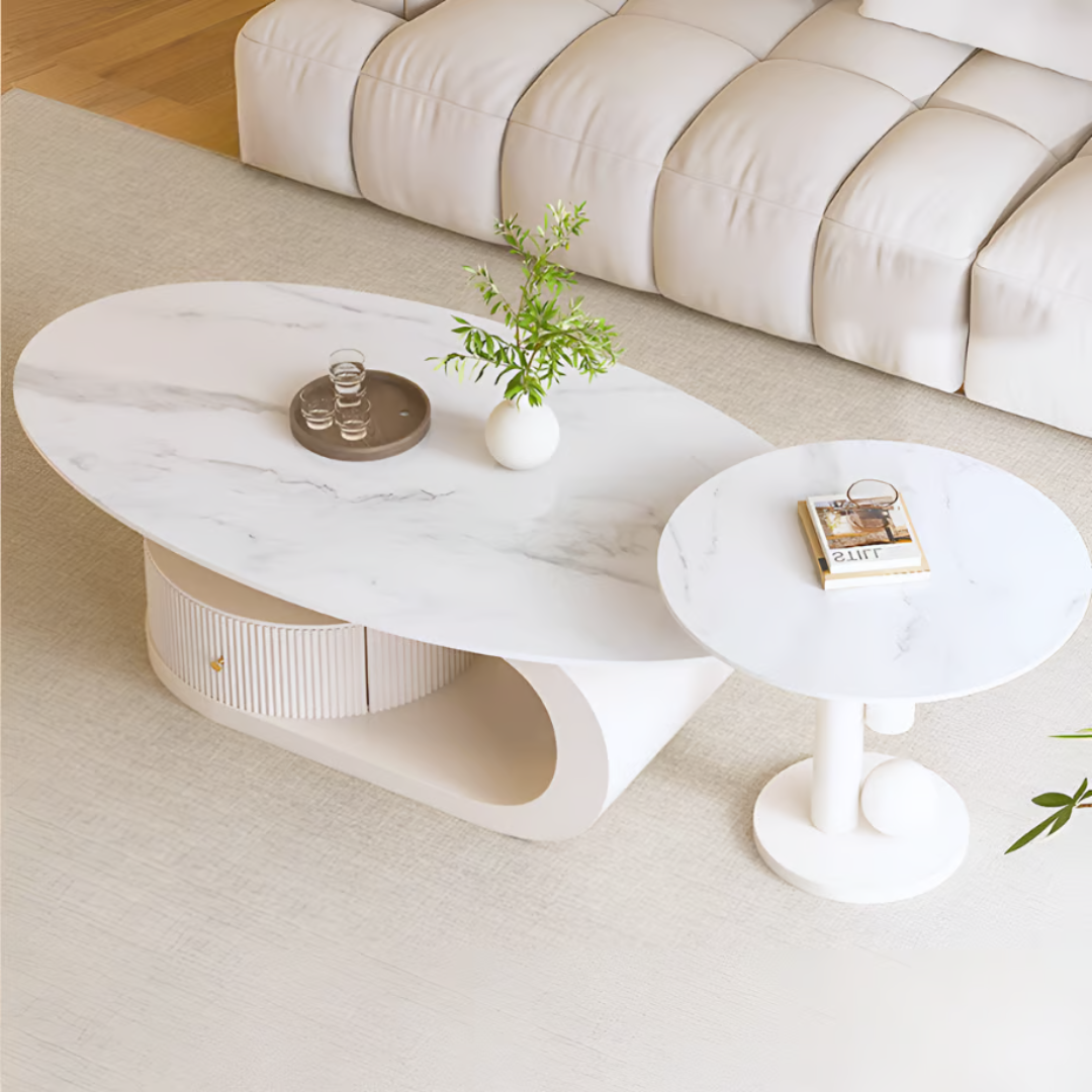 Cream White Marble Essence Coffee Table AM032 