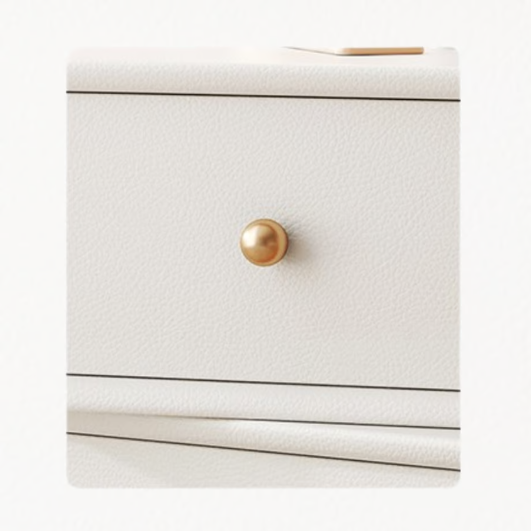 White leather side cabinet AM049 