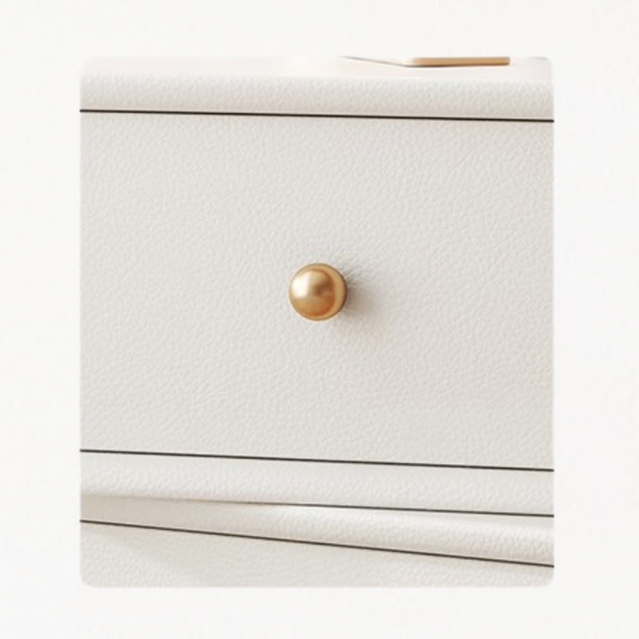 White leather side cabinet AM049 