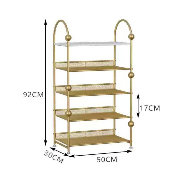 Gold frame Nordic style shoe rack 