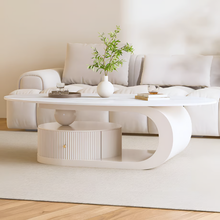 Cream White Marble Essence Coffee Table AM032 