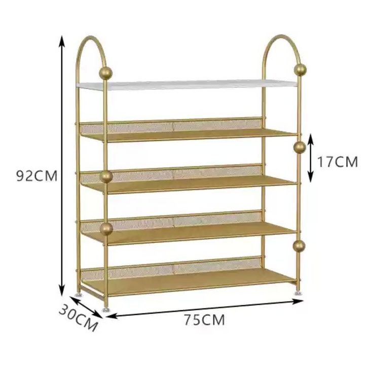 Gold frame Nordic style shoe rack 