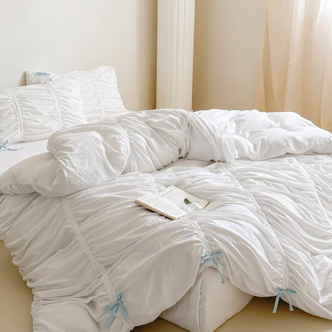 Elegant Ribbon Duvet Cover Set 