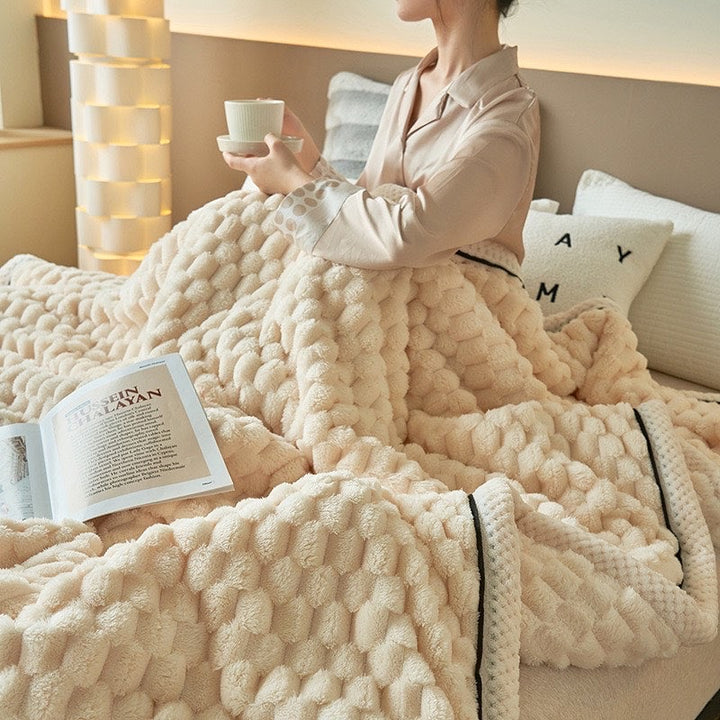 monochrome stitch blanket