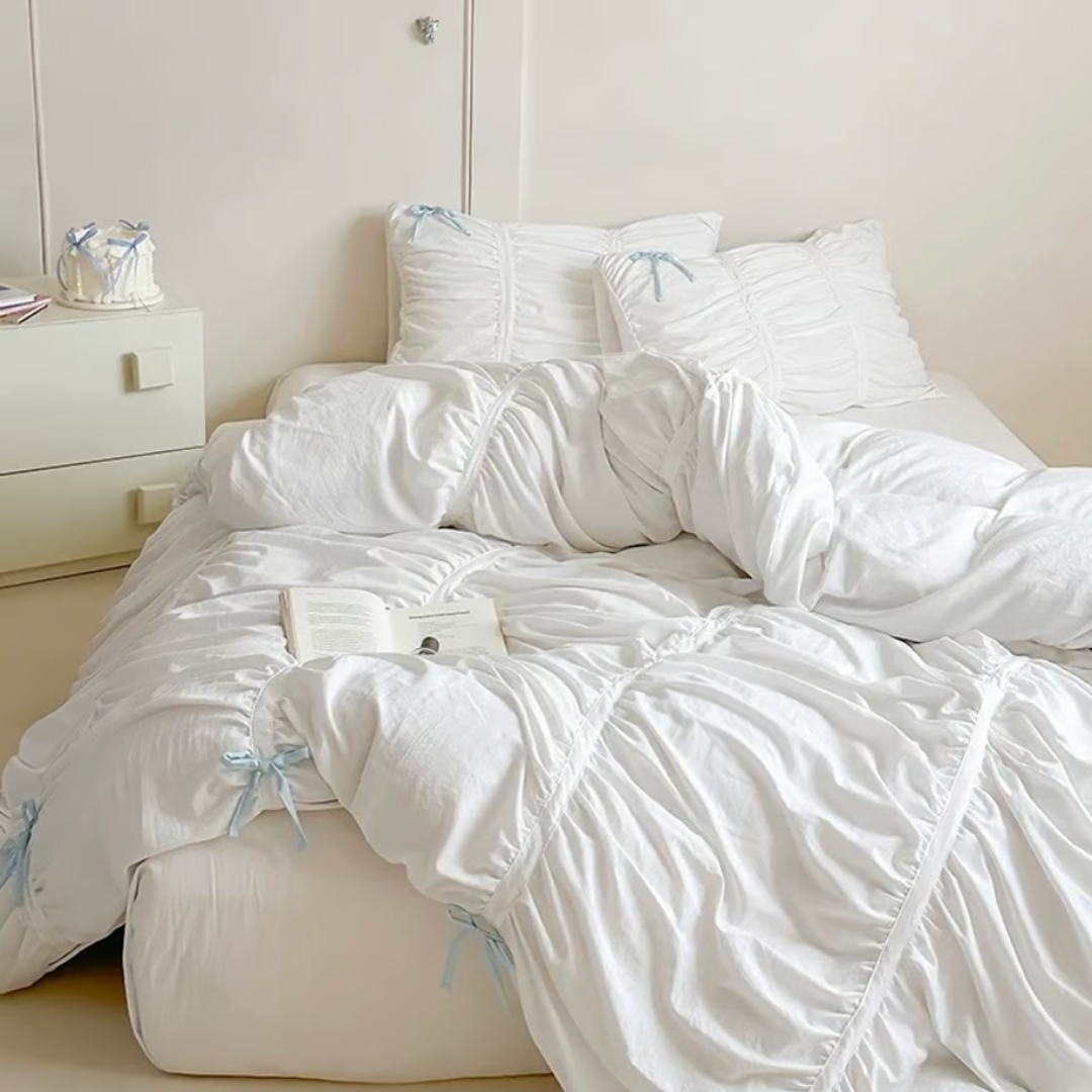 Elegant Ribbon Duvet Cover Set 