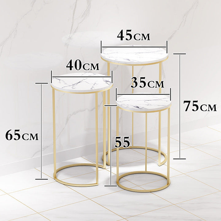 Marble design accent table set