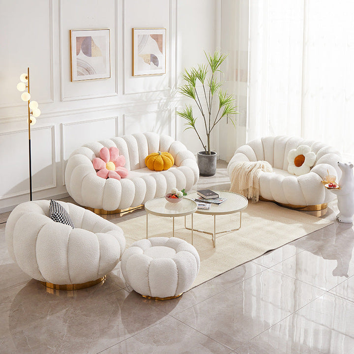 Pumpkin sofa [velvet/white]