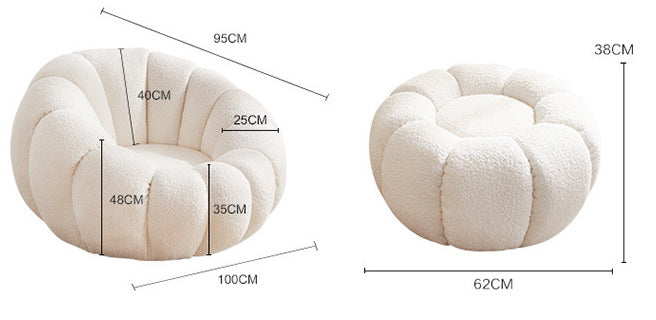 Pumpkin sofa [velvet/white]