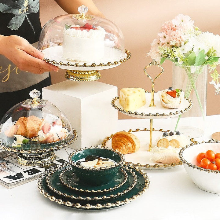 gold accent cake stand 