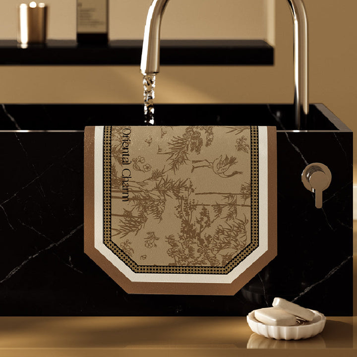 갈색 oriental charm sink mat 