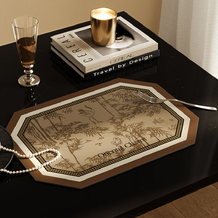 brown oriental charm sink mat 