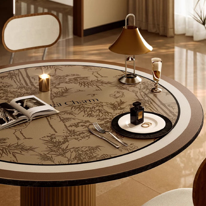 갈색 oriental charm round table mat 