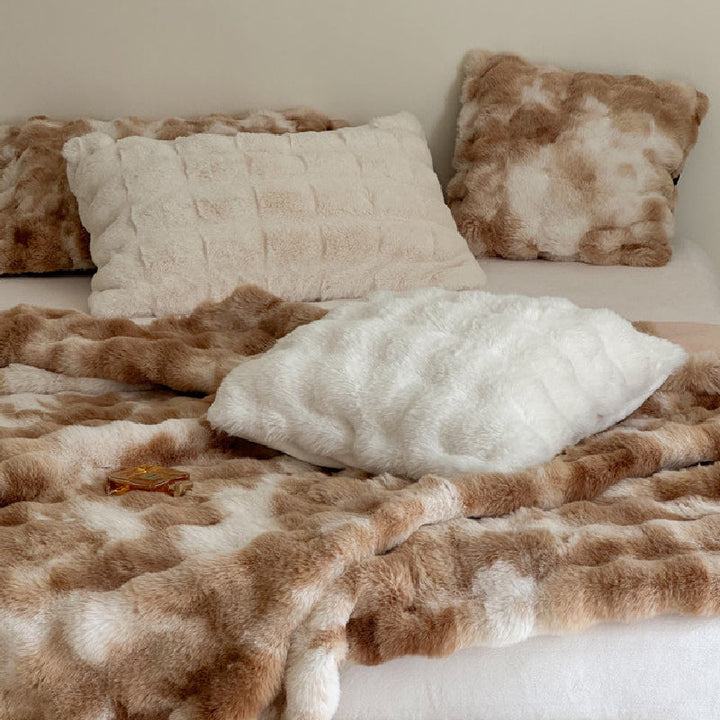 5color fluffy natural color blanket 