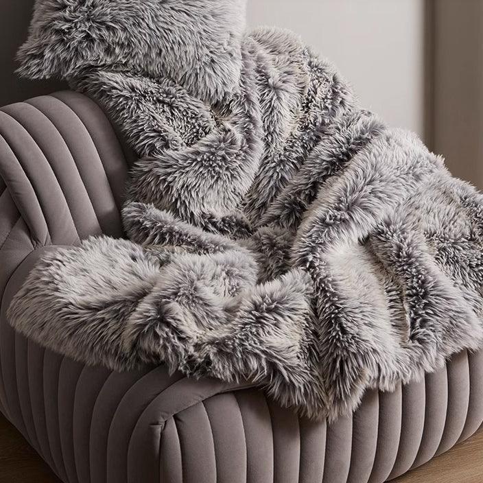 2color high quality fur blanket 