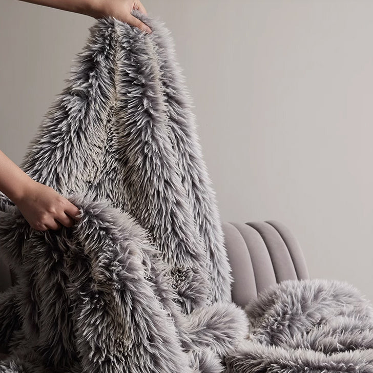 2color high quality fur blanket 