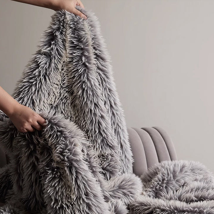 2color high quality fur blanket