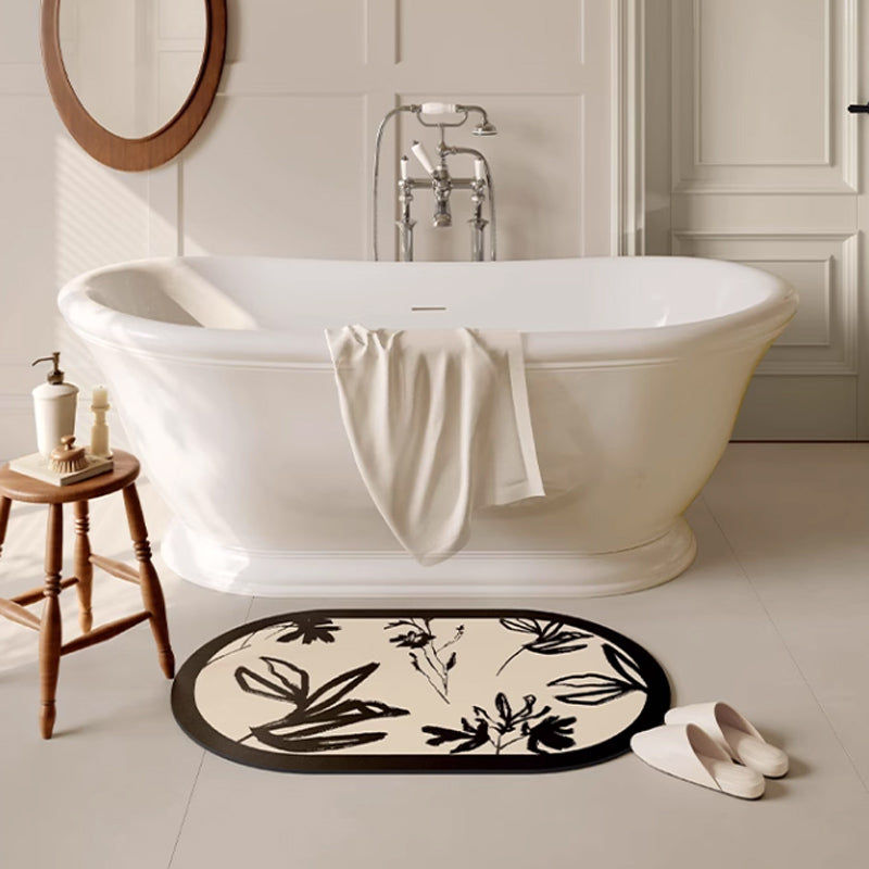 dark modern flower bath mat 