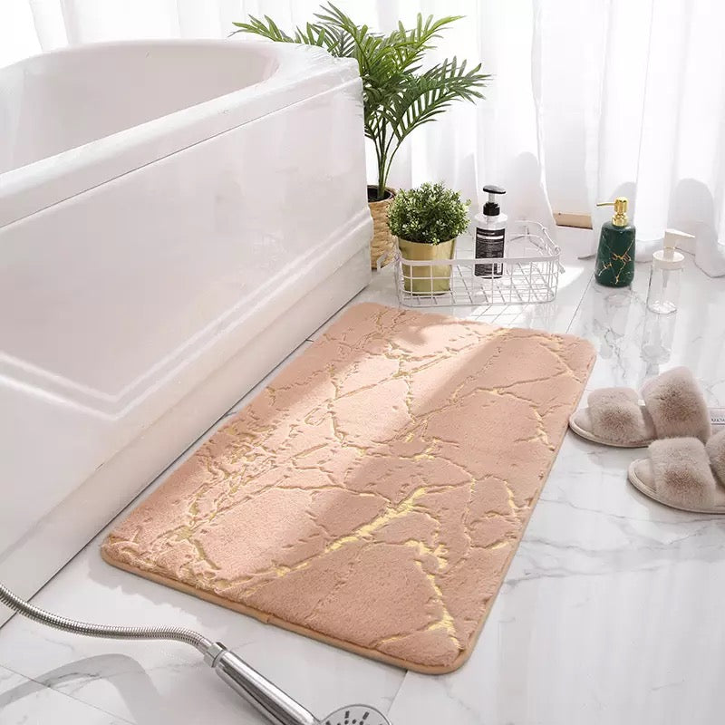 marble design bath mat