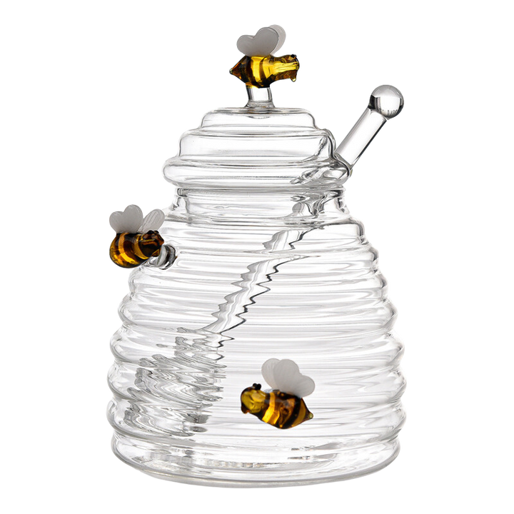 Bee motif honey pot