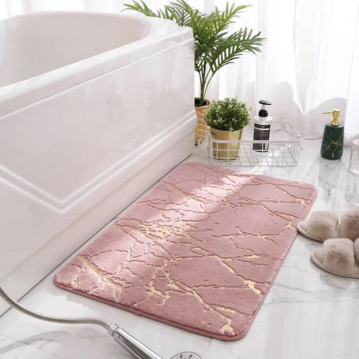 marble design bath mat