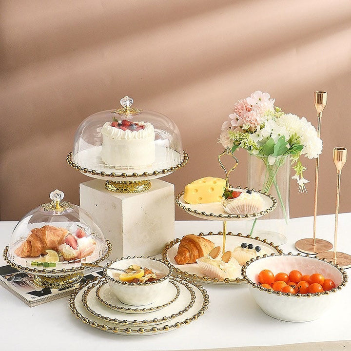 gold accent cake stand 