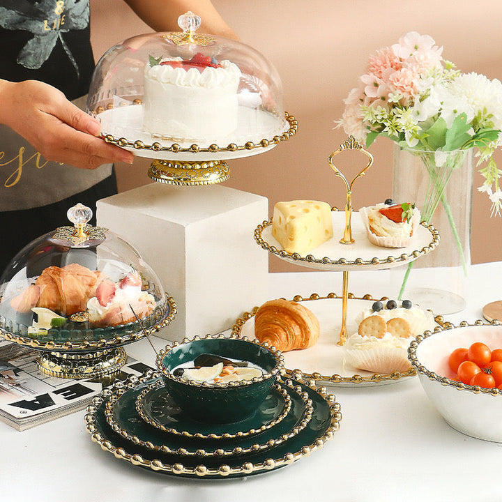 gold accent cake stand 