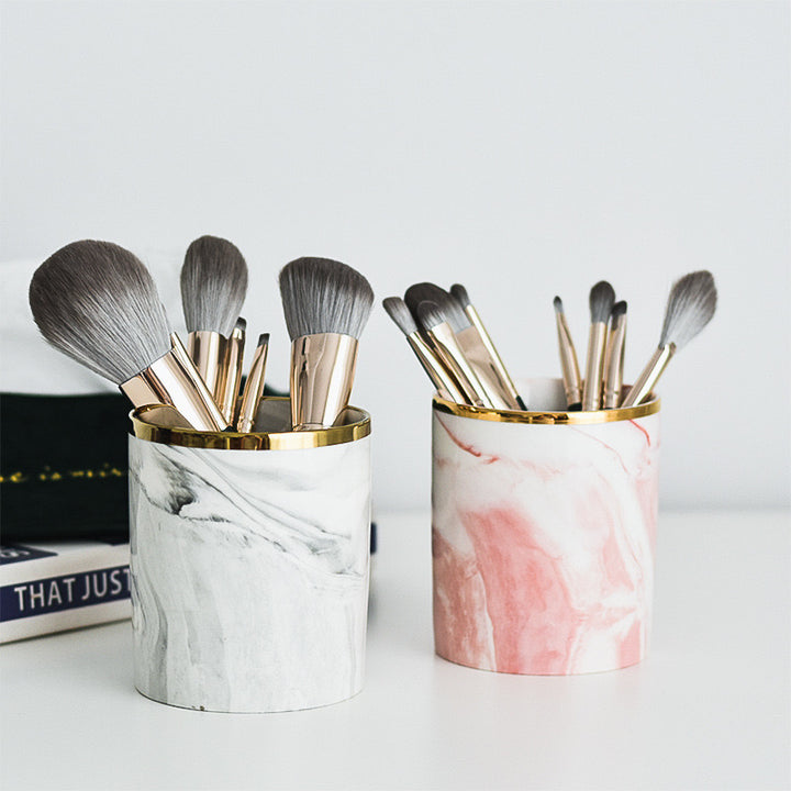 Marble Design Multi Brush Stand Set of 2