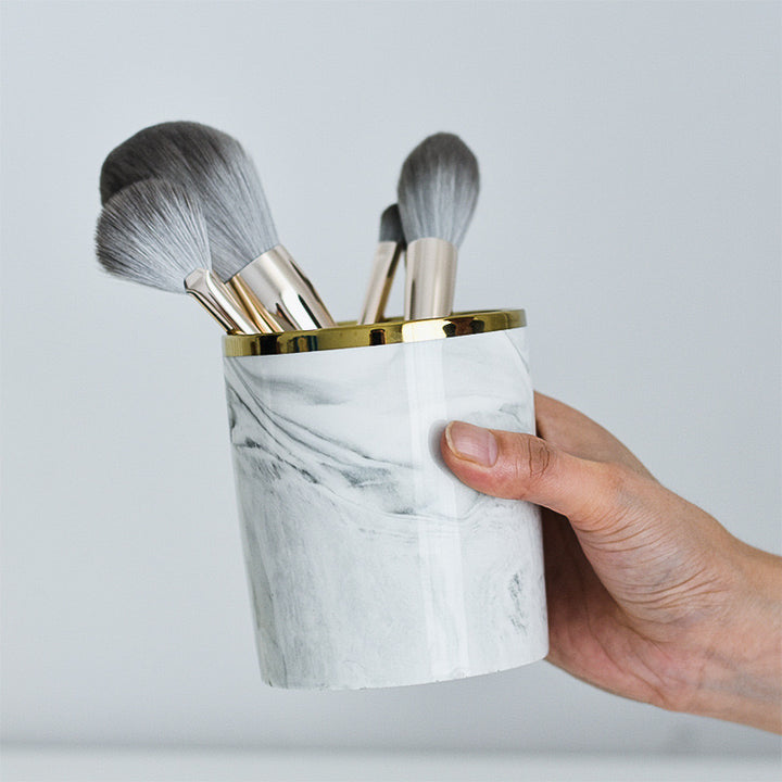 Marble Design Multi Brush Stand Set of 2